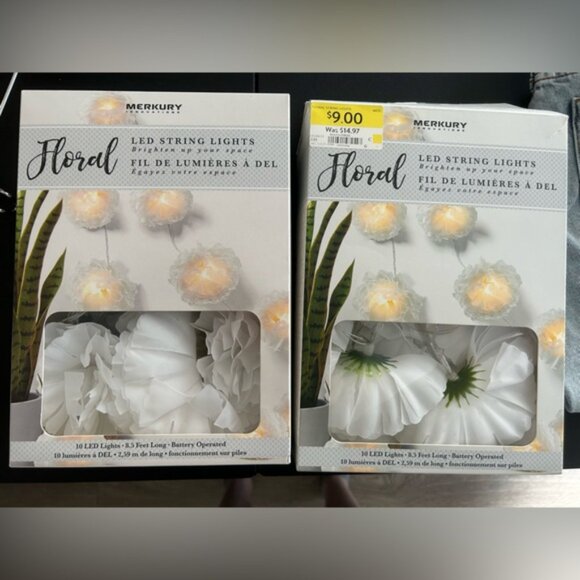 2 Packs of White Floral String Lights NIB - Picture 8 of 9